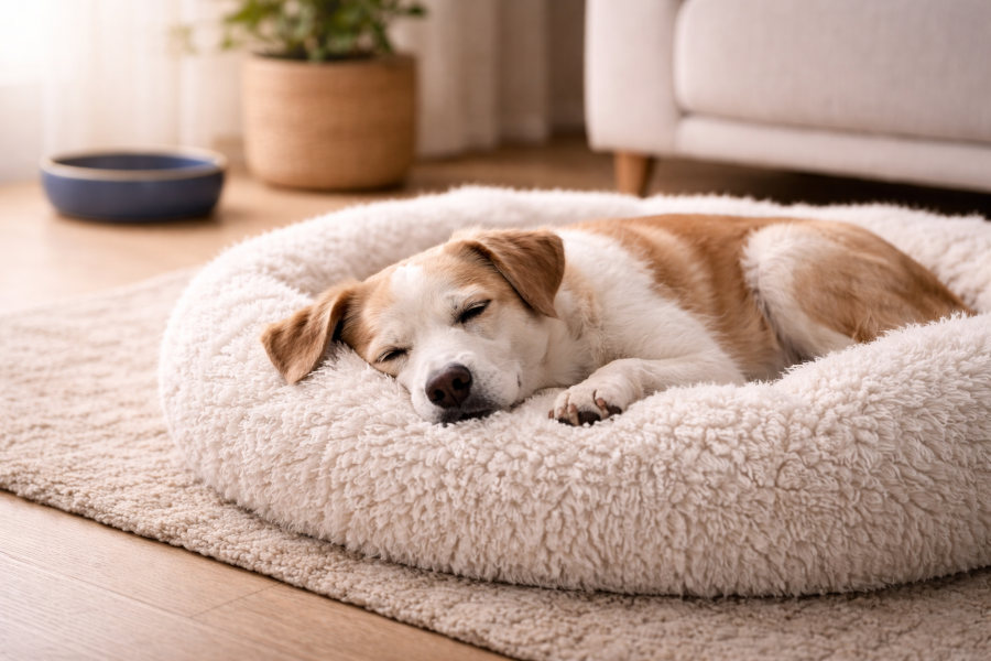 Hund mit Pankreatitis entspannt