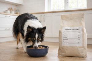 Hund beim Fressen – Einordnung des Fettgehalts in der Trockenmasse